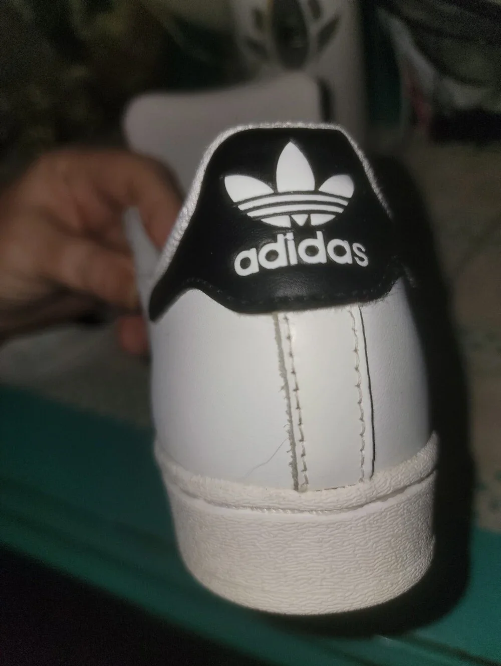 adidas Kids White Sneakers with Black Stripes & Gold Logo